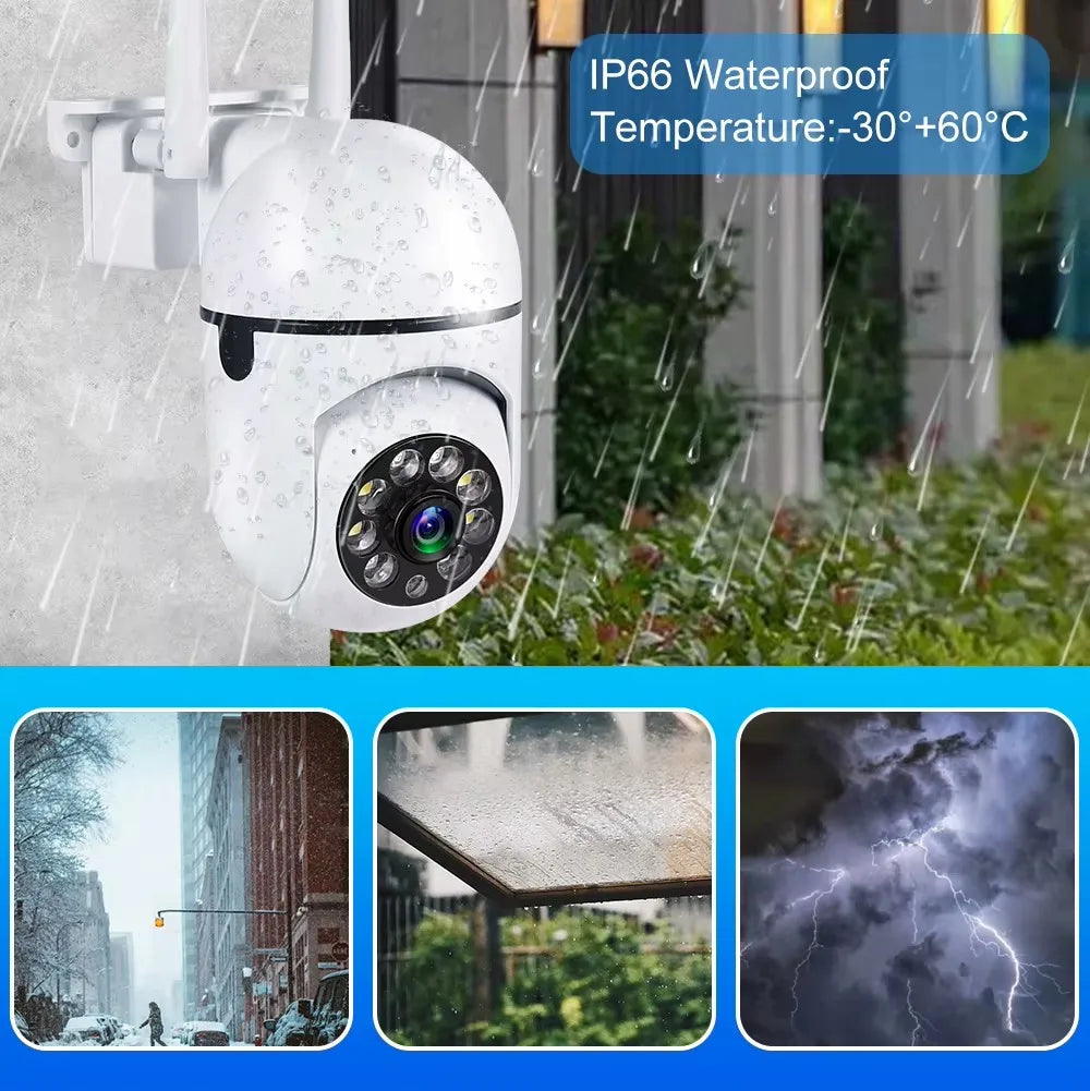 GuardAura® 360° Smart Security Camera – Wireless Outdoor WiFi Camera with Motion Detection & Color Night Vision