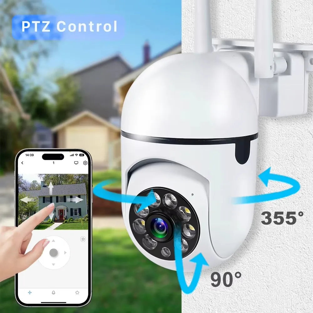 GuardAura® 360° Smart Security Camera – Wireless Outdoor WiFi Camera with Motion Detection & Color Night Vision
