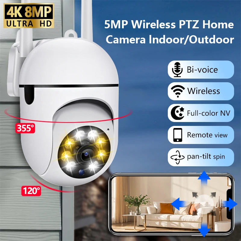 GuardAura® 360° Smart Security Camera – Wireless Outdoor WiFi Camera with Motion Detection & Color Night Vision