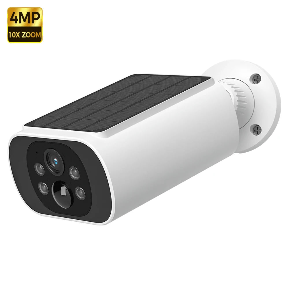 GuardAura® SolarCam 2.5K – 100% Wireless Solar Security Camera, 2.4G/5G WiFi, Color Night Vision & AI Detection
